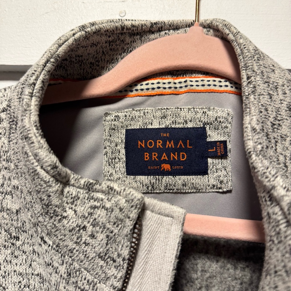 The Normal Brand Light Heather Gray Wool-Blend Zip Vest - Picture 2 of 2
